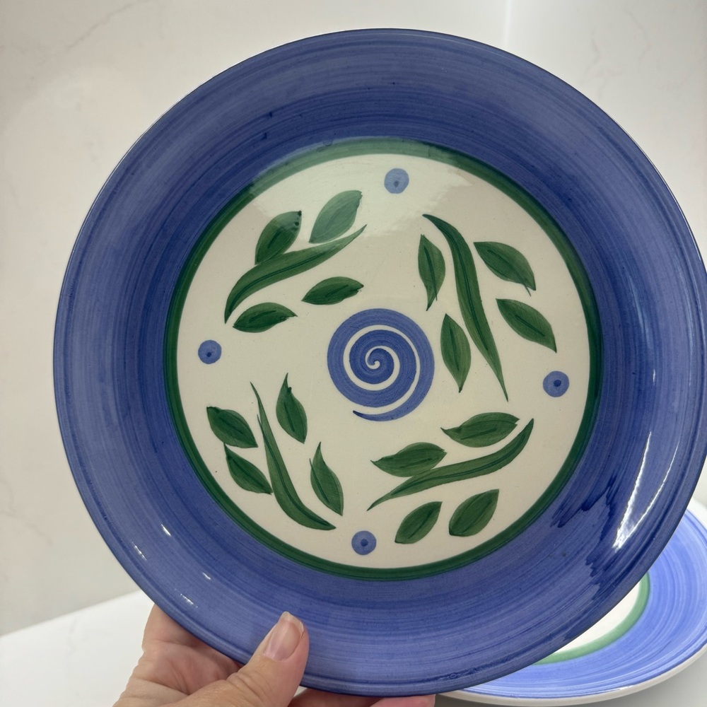 Libbey handpainted 8.5” plates set of 2
